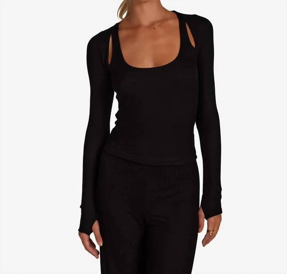 NEW MICHAEL LAUREN stanfield top in black